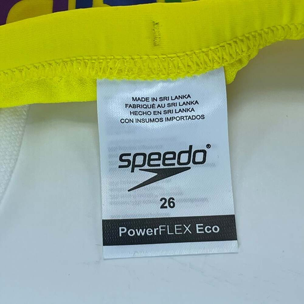 NEW Speedo Pride Collection Men's Swim Brief Size 26 Blazing Yellow PowerFLEX Ec - Picture 4 of 5